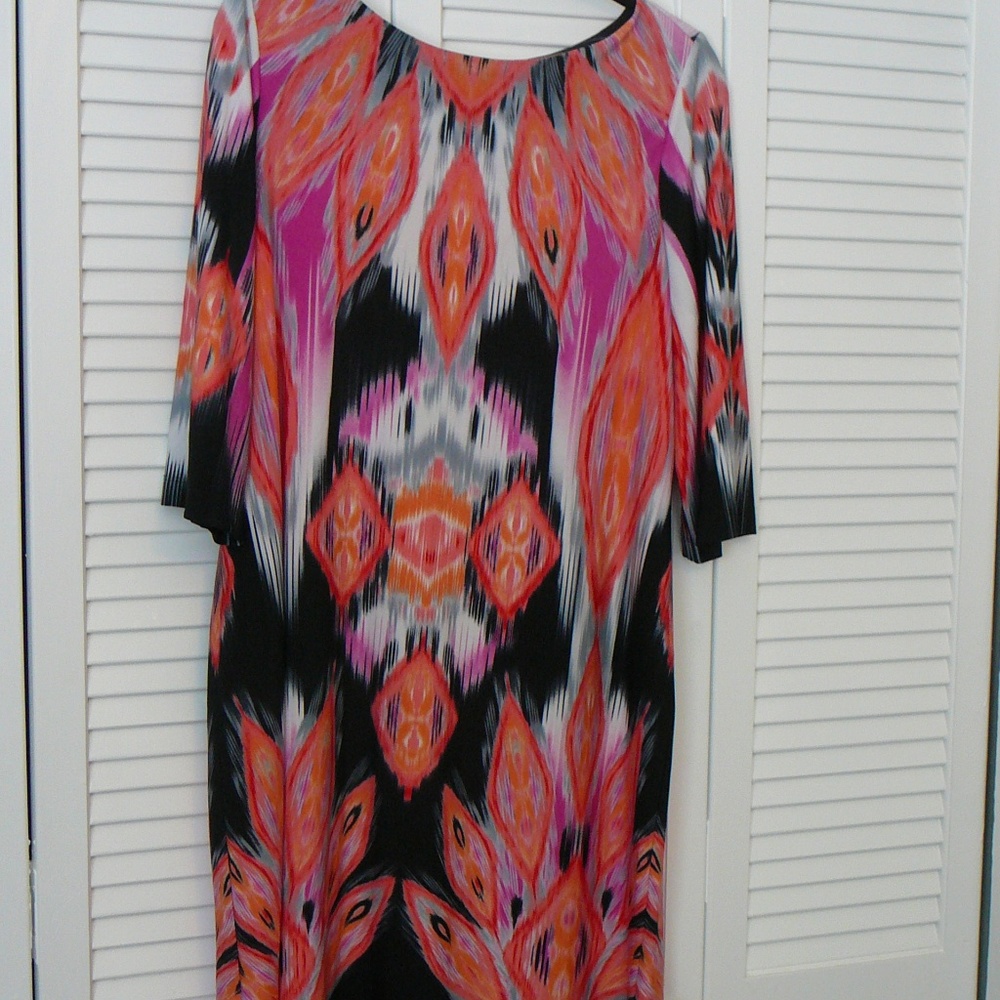 Coral/Pink Abstract Chico's Dress